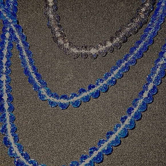 !!Swarovski!!Blue Crystal Set. Long Necklace, Bracelet, Earrings, NWOT - Picture 5 of 9